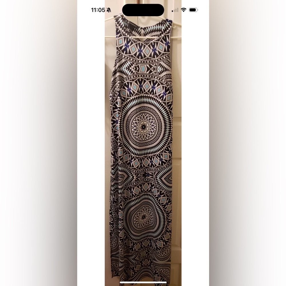 Large Woman’s INC International Concepts Geometric Navajo Rings Print Maxi Dress